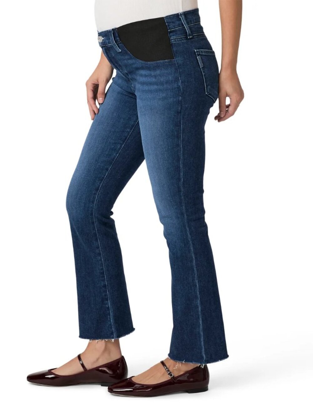 Paige Claudine Ankle Flare Maternity Jeans in Sail Away Dark Wash Size 30